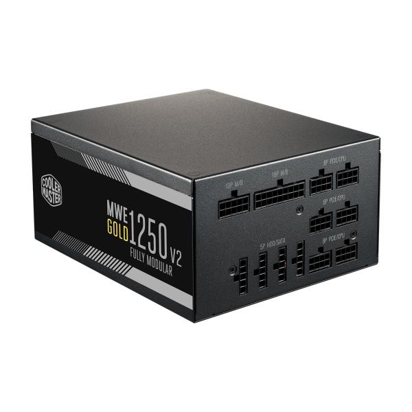 Load image into Gallery viewer, Cooler master mpe-c501-afcag-eu mwe gold v2, atx, 1250w, rtx ready, modular, 140mm, black
