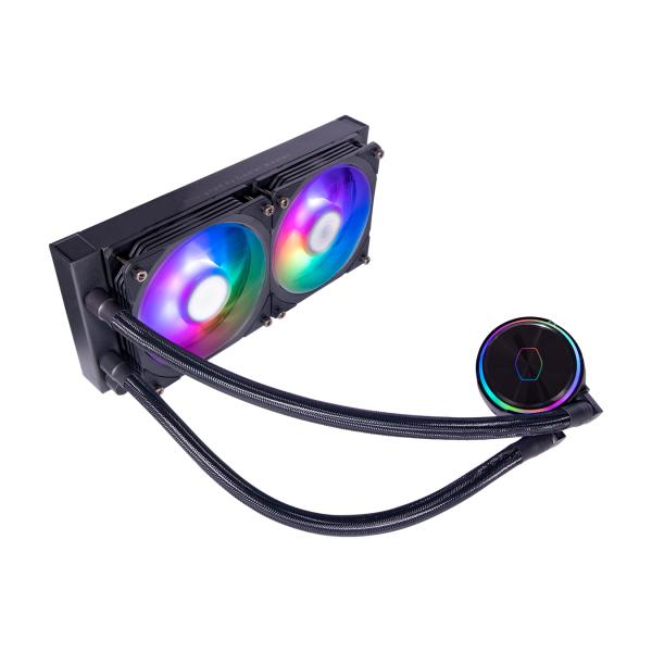 Load image into Gallery viewer, Cooler master mly-d24m-a23pz-r1 pl240 flux, 240mm radiator, 120mm x2, 0-2300 rpm ± 10%, rgb led
