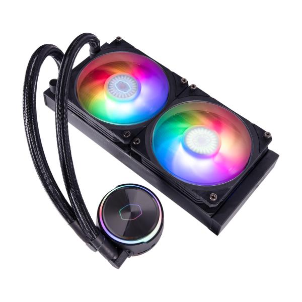 Load image into Gallery viewer, Cooler master mly-d24m-a23pz-r1 pl240 flux, 240mm radiator, 120mm x2, 0-2300 rpm ± 10%, rgb led
