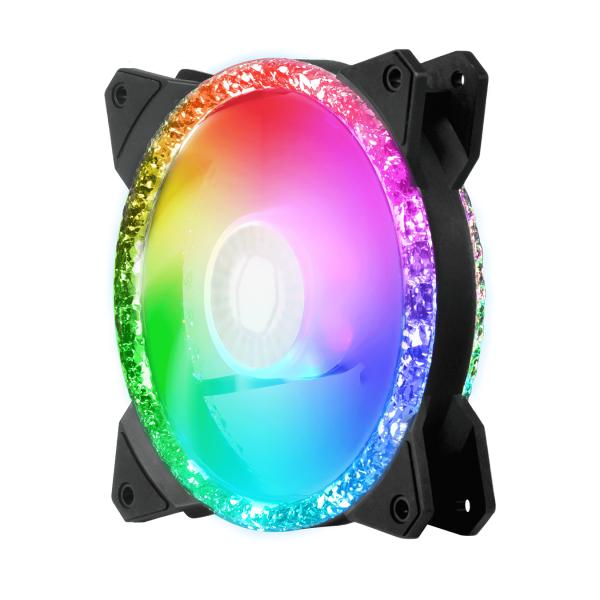 Load image into Gallery viewer, Cooler master mfy-b2dn-20npa-r1 mf120 prismatic, 3-pin argb, 120mm, 650-2000 rpm, 8 - 27 dba
