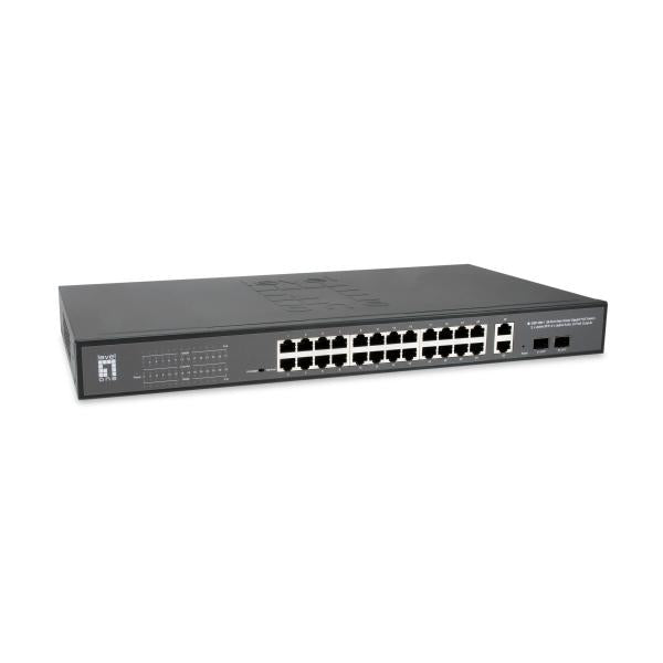 Load image into Gallery viewer, Levelone gep-2841 28-port web smart managed switch, l2, gigabit ethernet, power over ethernet (poe)
