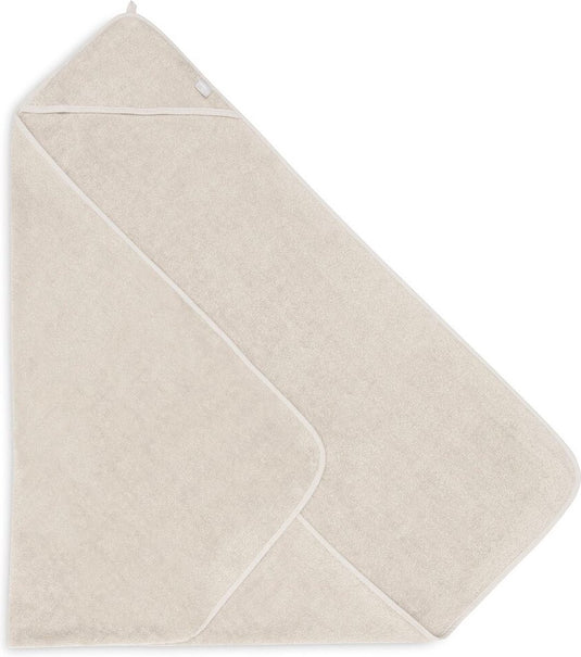 Jollein - badcape badstof 100x100cm - baby handdoek met badcape, omslagdoek, badponcho - nougat