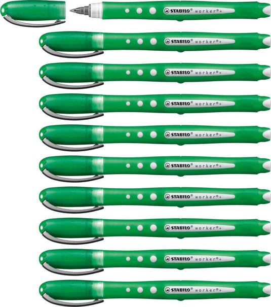 Stabilo worker+ colorful - rollerball 0,5 mm groen - doos 10 stuks