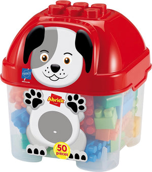 Ecoffier ecoiffier abrick bouwblokken hond in opbergbox - 50dlg.