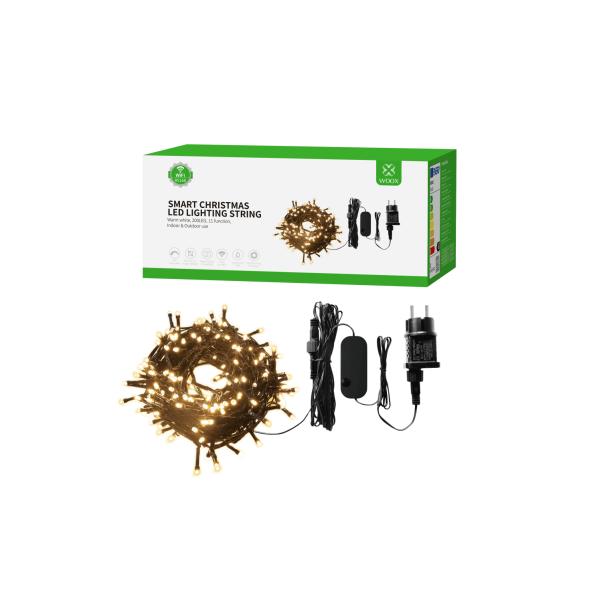 Load image into Gallery viewer, Woox r5168 slimme kerstverlichting wi-fi 20 meter, 200leds, 230 lumen, warm-wit met dim en geluid
