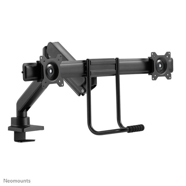 Load image into Gallery viewer, Neomounts ds75-450bl2 screen desk mount, 2 screens, 17 - 32 inch, topfix clamp grommet
