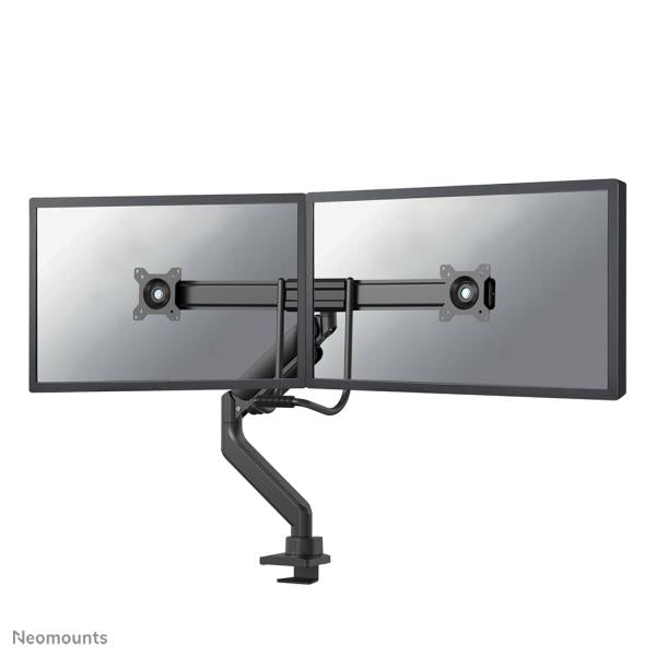 Load image into Gallery viewer, Neomounts ds75-450bl2 screen desk mount, 2 screens, 17 - 32 inch, topfix clamp grommet
