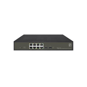 Levelone ges-2110p hilbert 10-port gigabit poe smart lite managed l2 switch, 8x poe outputs, 2x sfp