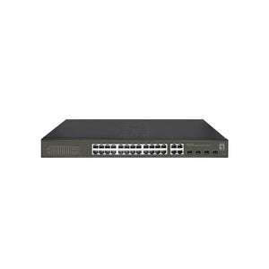 Levelone ges-2128p hilbert 28-port gigabit poe smart lite managed switch, 24x poe, 380w, 4x sfp rj45