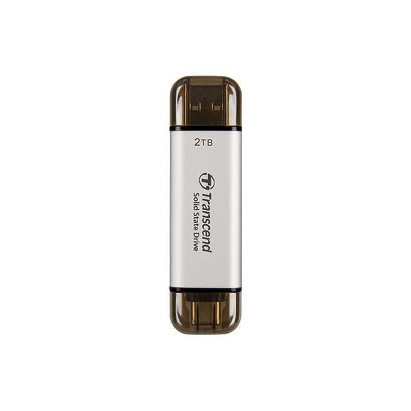 Load image into Gallery viewer, Transcend ts1tesd310s esd310s external ssd, 1tb, usb 10gbps, type c a, 1050 mb s, silver

