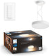 Philips hue enrave hanglamp - warm tot koelwit licht - wit - 1 dimmer switch