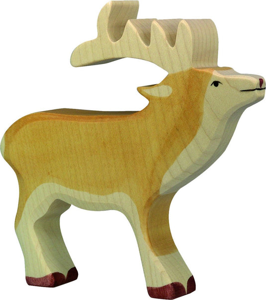 Holztiger bosdieren - hert - 15x3x15cm - houten figuur - handgemaakt