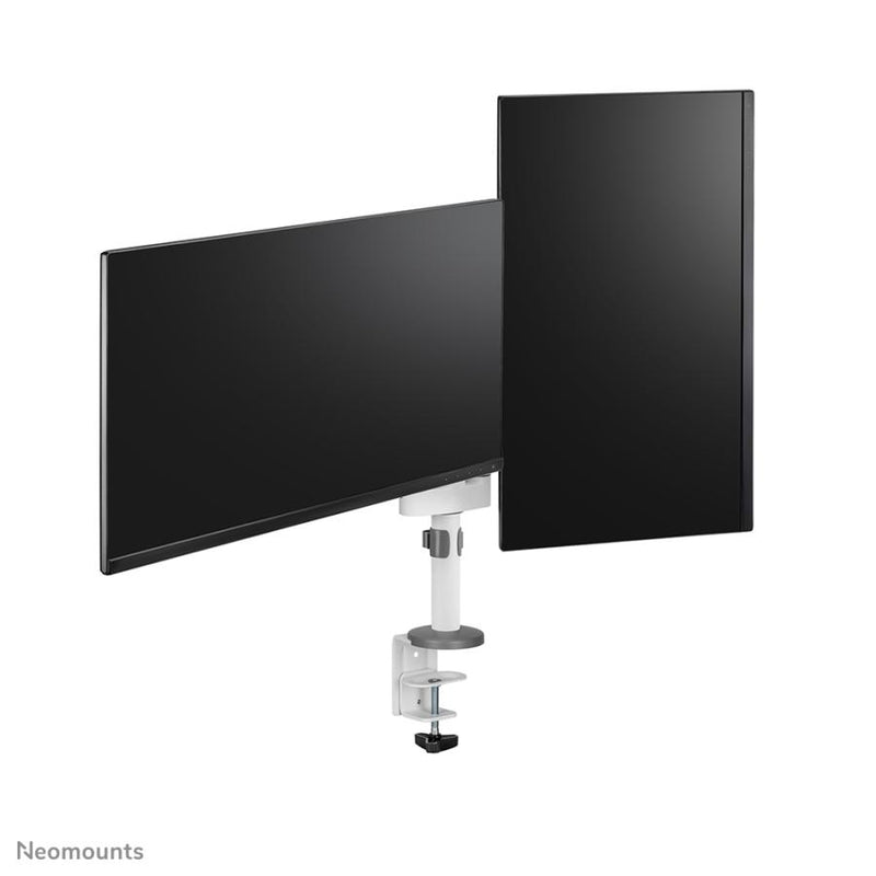 Load image into Gallery viewer, Neomounts ds60-425wh2 desk-mount, 2x 27 inch 8kg, tilt rotate swivel, 100x100 mm, white
