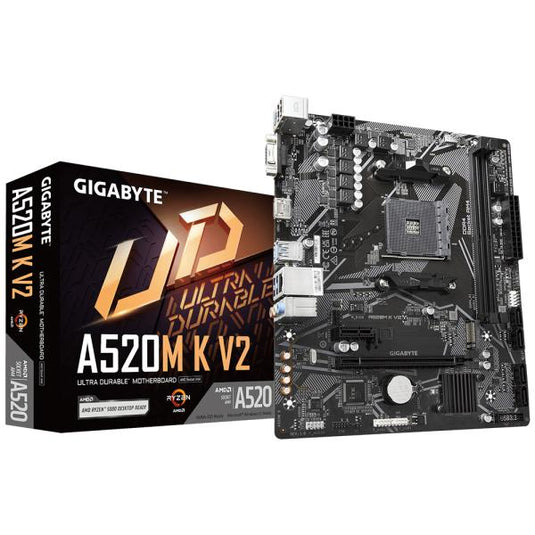 Gigabyte a520m k v2, matx, amd am4, a520, ddr4, 5100 mhz, usb 3.2 gen 1, m.2, gbe lan