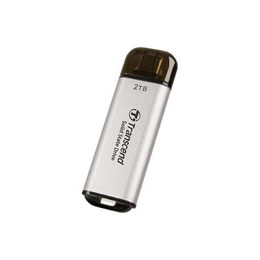Transcend ts2tesd300s esd300s external ssd, 2 tb, usb type-c, 10gbps, 1050 950 mb s, silver