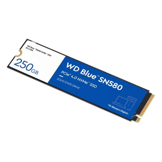 Western digital wds250g3b0e sn580 wd blue ssd, 250 gb, m.2 nvme, pcie gen 4x4, 4000 mb s