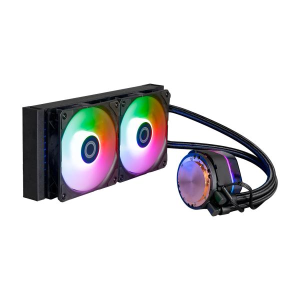 Load image into Gallery viewer, Cooler master mlx-d24m-a25pz-rw masterliquid 240 atmos argb, 4-pin, 2x 120mm, 690-2500 rpm
