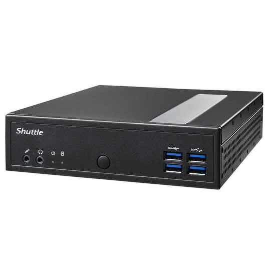 Shuttle dl30n slim barebone pc, 1.35l, iintel n100 fan, ddr5, 2x 2.5 gbe, hdmi 2.0b, 65w, 24 7