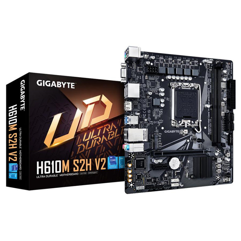 Load image into Gallery viewer, Gigabyte h610m s2h v2 h610m s2h v2, , intel, lga1700, ddr5 (5600mhz) gbe lan, m.2, usb3.2 gen 1
