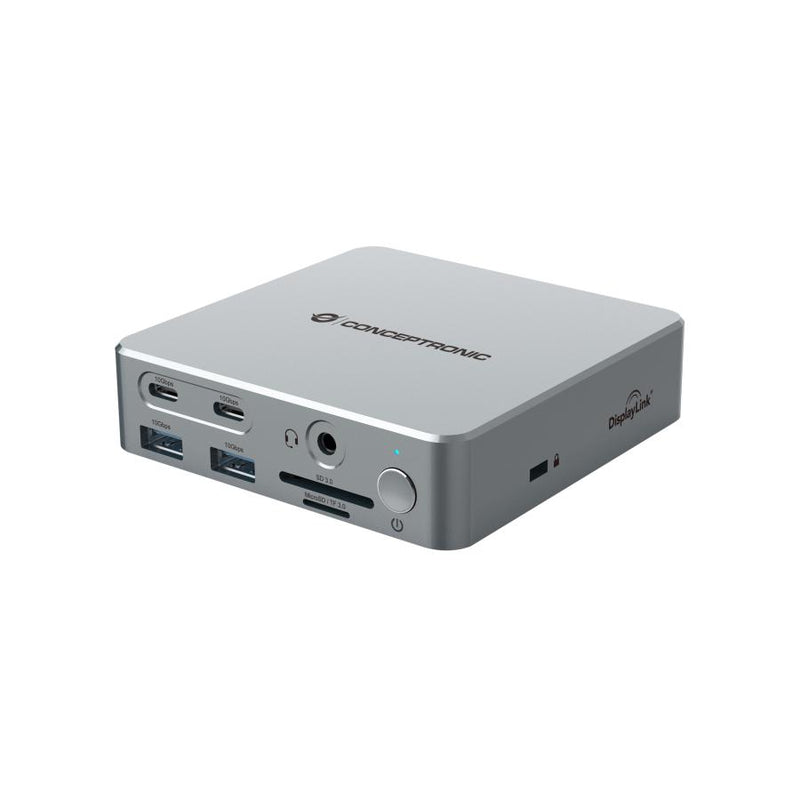 Load image into Gallery viewer, Conceptronic donn25g 15-in-1 displaylink usb 3.2 gen 2 docking station, type-c 10 gbps, usb-a x2
