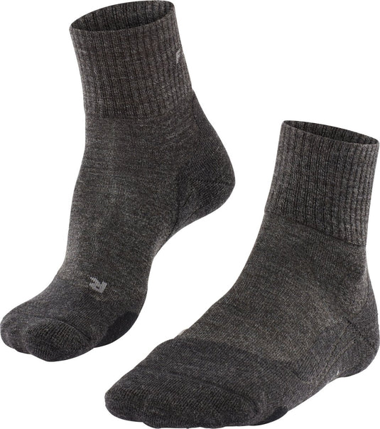 Falke tk2 wool short anti-blaar dik wol functioneel materiaal wandelsokken heren grijs - maat 39-41