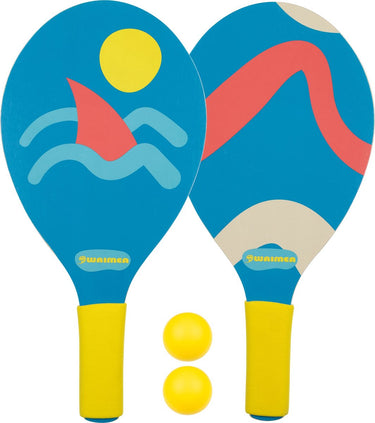 Waimea beachball set - complete set- hout - blauw geel - vanaf 3 jaar