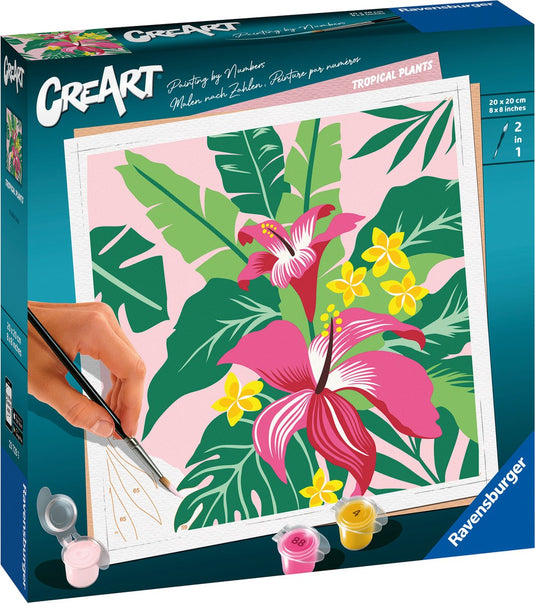 Ravensburger creart tropical plants - schilderen op nummer voor volwassenen