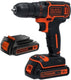 Black+decker 18v lithium ion accu schroef- boormachine met 2x 1,5ah accu's, 1 variabele snelheid, 11 koppelinstellingen. - bdcdc18b-qw