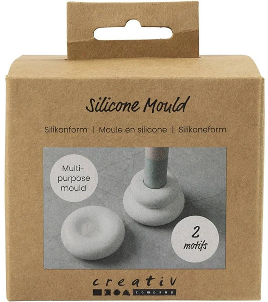 Cc siliconen vormen donutvormige kandelaars h: 2+3,8 cm d 6+6,2 cm mat transparant 1 stuk
