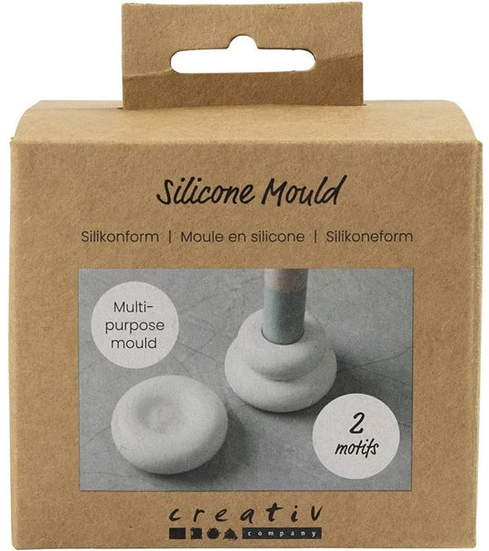 Cc siliconen vormen donutvormige kandelaars h: 2+3,8 cm d 6+6,2 cm mat transparant 1 stuk