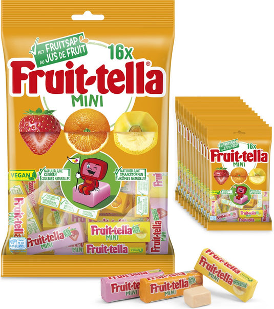 Fruit-tella fruittella mini - snoep - vegan - 12x203gr
