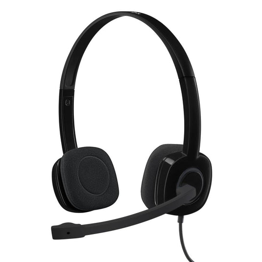 Logitech 981-000589 h151 stereo headset, wired, office call center, 20 - 20000 hz, headset, black