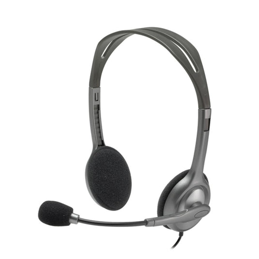 Logitech 981-000593 h111 stereo headset, wired, office call center, 20 - 20000 hz, headset, grey