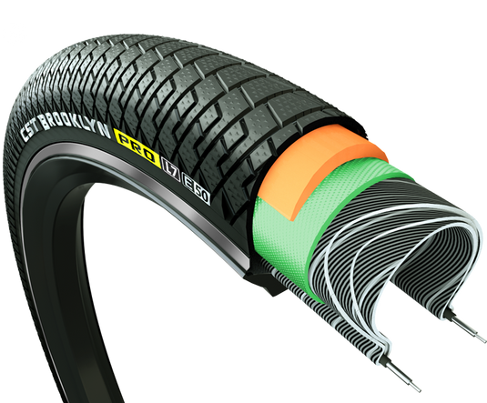 Cst buitenband brooklyn pro cargo 26 x 2.15 55-559 - zwart met reflectie