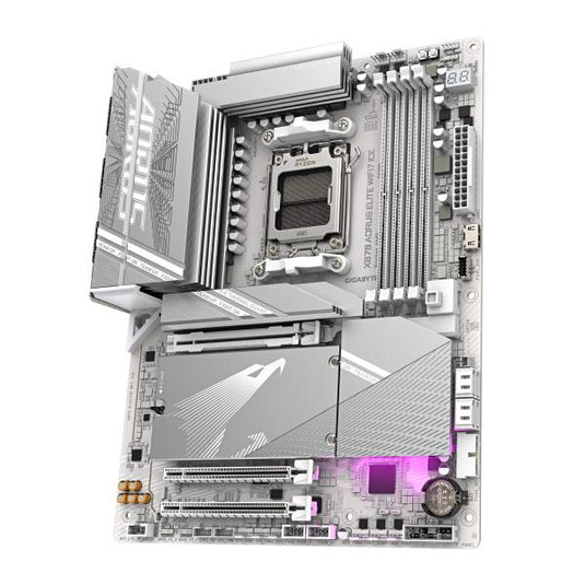 Gigabyte x870 aorus elite wifi7 ice socket am5 moederbord (zilver, raid, 2,5gb-lan, wi-fi 7, bt, sound, atx)