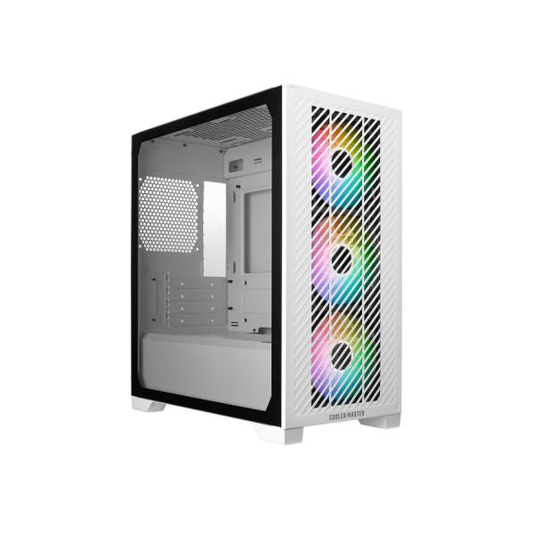 Load image into Gallery viewer, Cooler master e301-wgnn-s00 elite 301 white argb, atx, window, usb 3.2 gen 1 type-c, 3x 120mm argb
