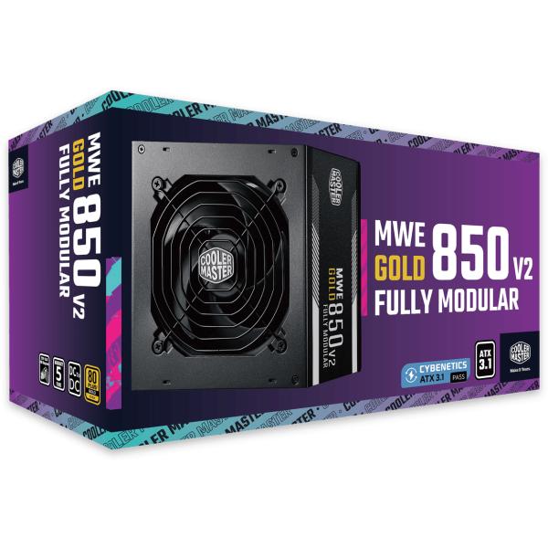 Load image into Gallery viewer, Cooler master mpe-8501-afaag-3eeu mwe gold 850 v2 atx3.1 black, 850w, 90% @typ, 120mm, 4x pcie 6+2
