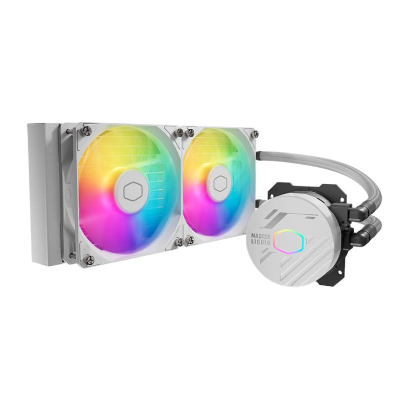 Load image into Gallery viewer, Cooler master mlw-d24m-a18pa-rw masterliquid 240 core ii argb white, 2x 120mm argb, 4-pin pwm
