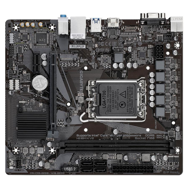 Load image into Gallery viewer, Gigabyte h610m h v2 h610m h v2, matx, intel lga1700, ddr5 5600mhz, m.2, gbe lan, usb 3.2
