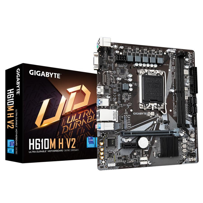 Load image into Gallery viewer, Gigabyte h610m h v2 h610m h v2, matx, intel lga1700, ddr5 5600mhz, m.2, gbe lan, usb 3.2
