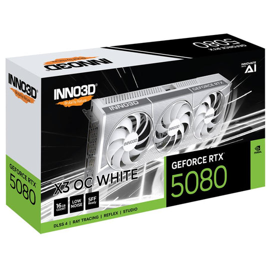 Inno3d n50803-16d7x-17605211 geforce rtx 5080 x3 oc white, atx, 16 gb, gddr7, 256-bit, pcie 5, 360w