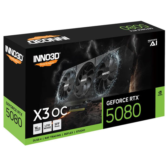 Inno3d n50803-16d7x-17603930 geforce rtx 5080 x3 oc, atx, 16gb, gddr7, 256-bit, 960gb s, pcie5, 360w