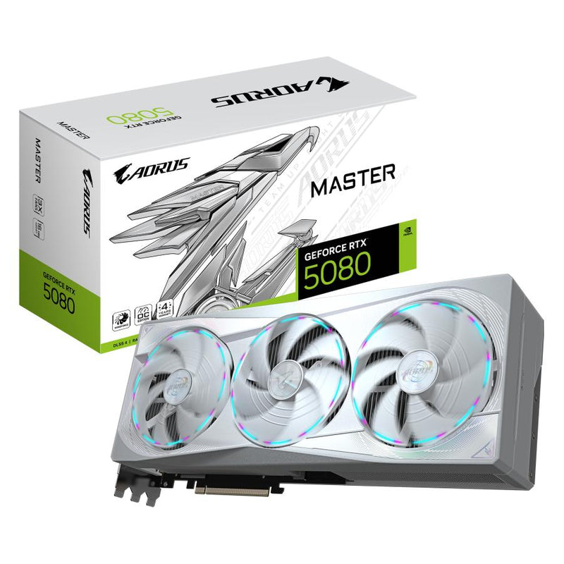 Load image into Gallery viewer, Gigabyte aorus geforce rtx 5080 master ice 16g grafische kaart (3x displayport, 1x hdmi)
