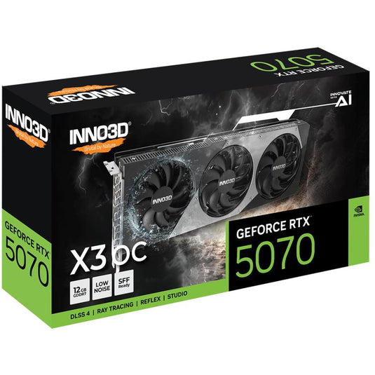 Inno3d geforce rtx 5070 x3 oc grafische kaart (dlss 4, 3x displayport, 1x hdmi 2.1)