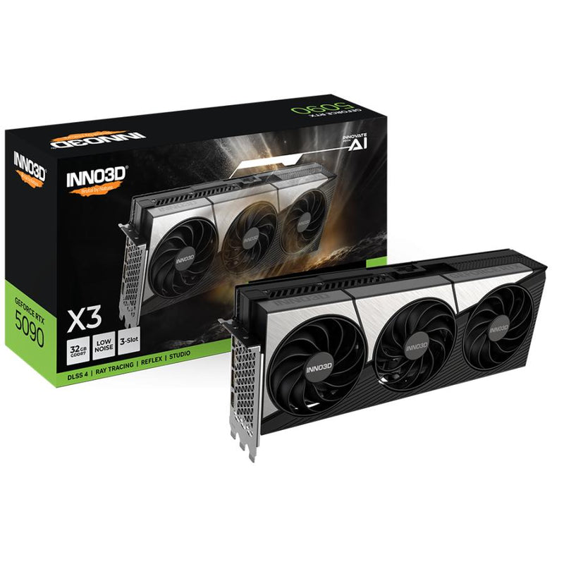 Load image into Gallery viewer, Inno3d n50903-32d7x-17593928 nvidia geforce rtx™ 5090 x3, 32 gb, gddr7, 512-bit, 1792 gb s, pcie 5
