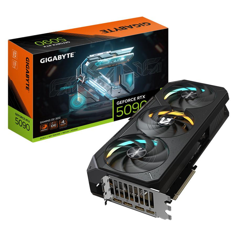 Load image into Gallery viewer, Gigabyte gv-n5090gaming oc-32gd geforce rtx 5090 gaming oc 32g, 32 gb, gddr7, 512 bit, black
