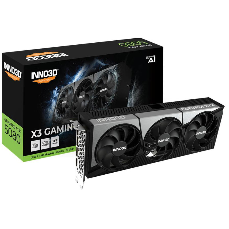 Load image into Gallery viewer, Inno3d g50803-16d7x-17603930 rtx 5080 x3 gaming oc, 16gb, gddr7
