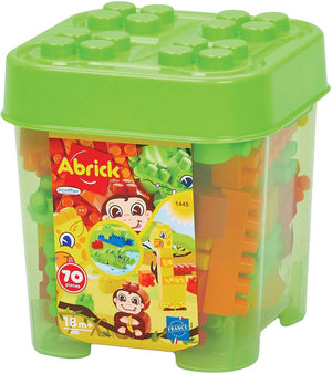 Ecoffier ecoiffier abrick bouwblokken jungle in opbergbox - 70dlg.