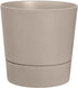 Elho foss rond 43cm - bloempot voor binnen - 100% gerecycled plastic - ø 43 x h 42.5 - paddenstoel beige