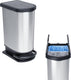 Rotho paso pedaalemmer - afvalscheider 50l - 2x25l - bpa vrij - zilver metallic